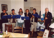 Ceilidh 1997: Nannette, Ingrid, Petra, Suse W., Susi U, Geoff